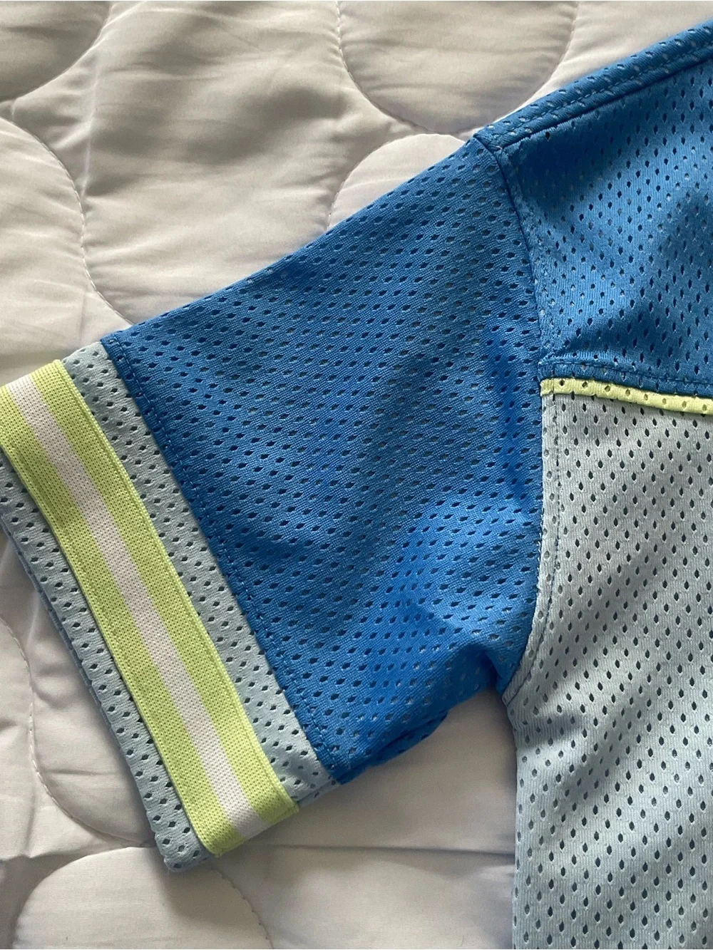 Old Navy Light Blue and Blue Mesh color-block T-shirt